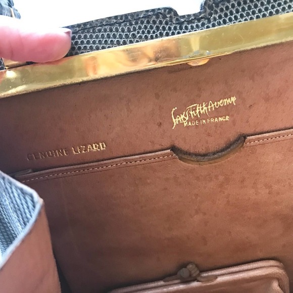 GRIMALDI Lizard skin gray BAG leather vintage Saks Fifth Avenue - Picture 6 of 8